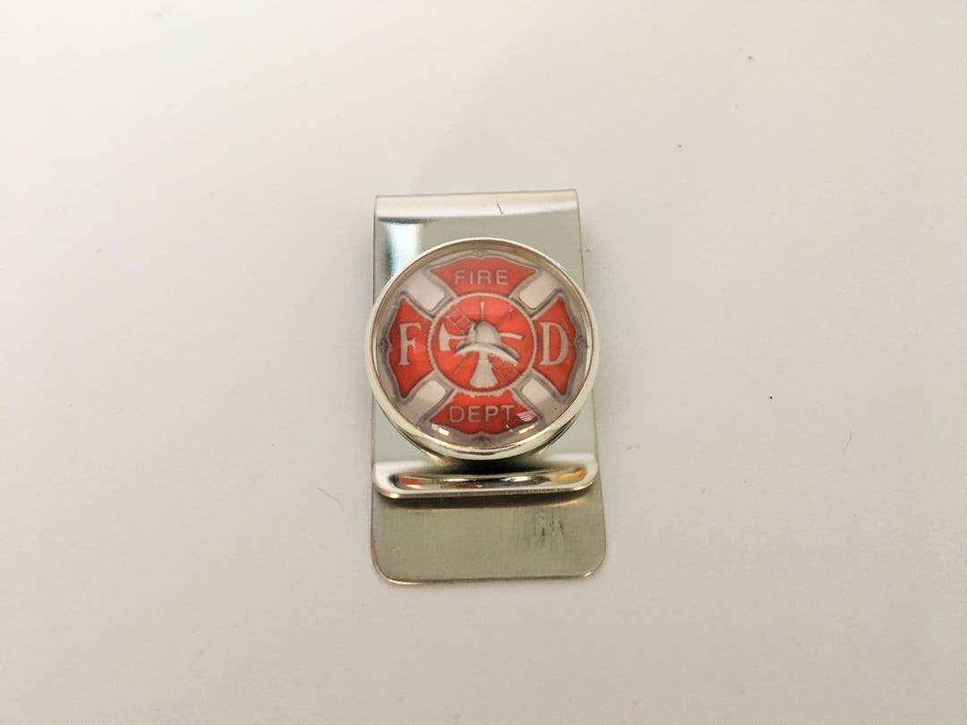 FIREFIGHTER MONEY CLIP / Maltese Cross / Fire Fighter Symbol / Under 20