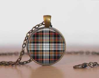 DOUGLAS TARTAN Pendant Necklace / Scottish Tartan Jewelry / Ancestral Jewellery / Douglas Clan /  Family Jewelry / Personalized Gift / plaid
