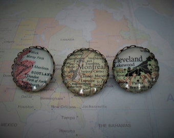 CUSTOM MAP BROOCH / Any City or Country / Gift for Her / Personalized Gift /Travel Souvenir / stocking stuffer Broach / Pin