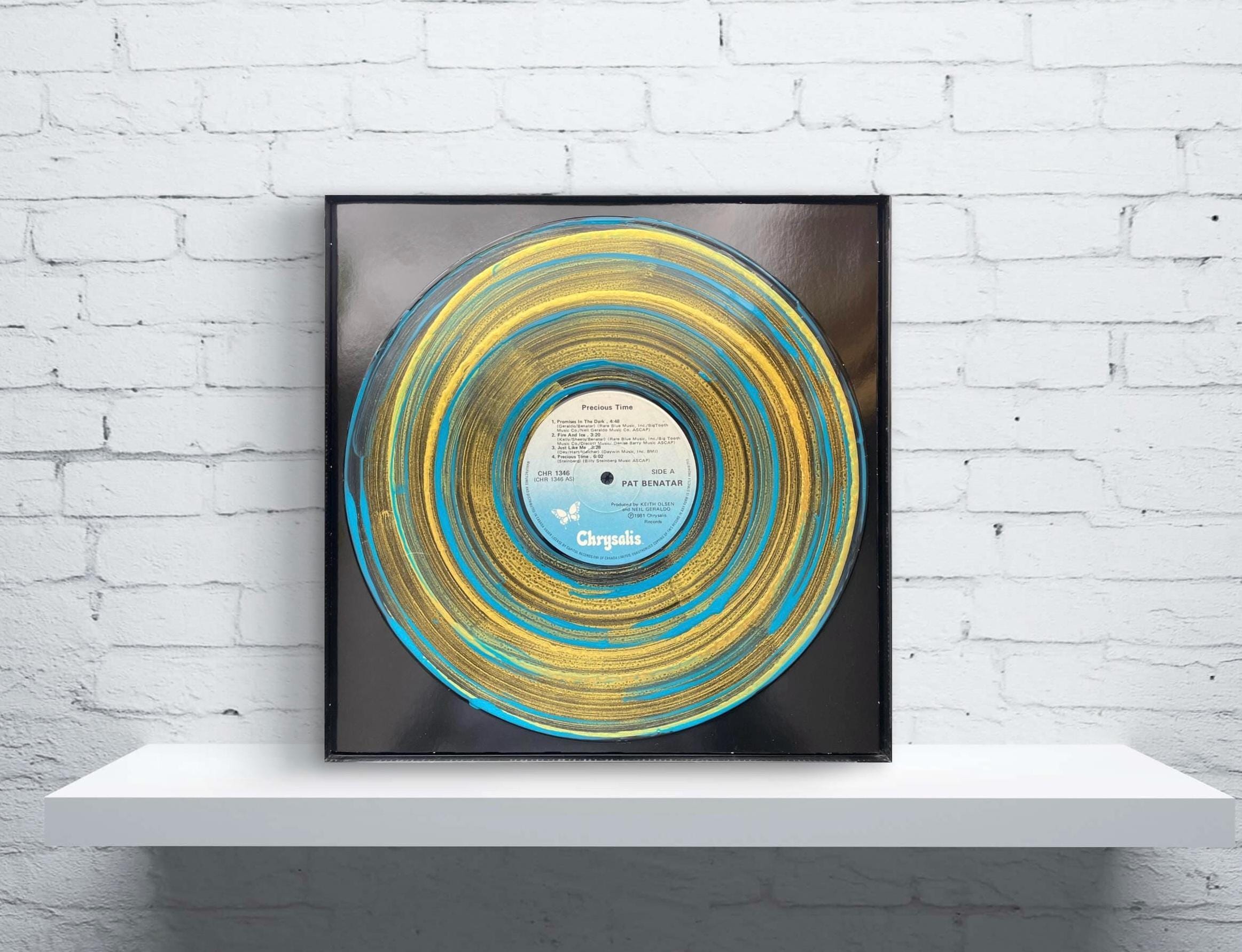 Fire and Ice Handpainted Vinyl Record / Pat Benatar / Glass Fire and Ice Handpainted Vinyl Record / Pat Benatar / Glass