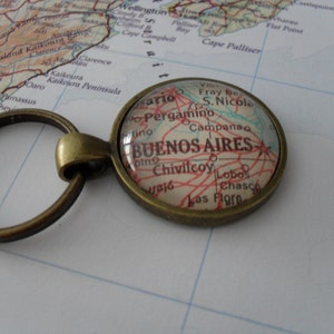 BUENOS AIRES Argentina Map KEYCHAIN  / Personalized keychain / Travel Souvenir / Custom map keychain / Map jewelry / unique gift / gift box