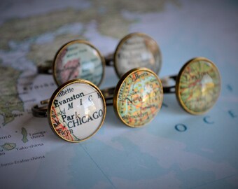 Custom MAP RING / Personalised  / You Pick The Location / Any City / Vintage map Ring / Map Jewelry / unique gift for Her / gift boxed