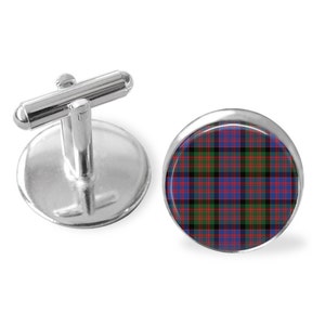 MACDONALD TARTAN CUFFLINKS / Scottish Tartan Cuff Links / Tartan Jewelry / Personalized Gift  / Ancestral Jewelry / MacDonald  Clan Plaid