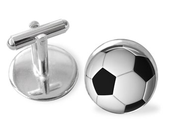 SOCCER BALL Cufflinks / Sports ball cuff links / Soccer player gift / Gift for Coach / Gift for Him / Soccer Fan gift for him / Gift boxed