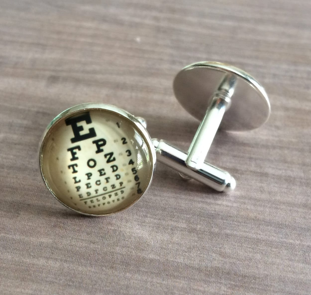 EYE CHART CUFFLINKS / Vision Testing Links / Gift for Etsy Canada