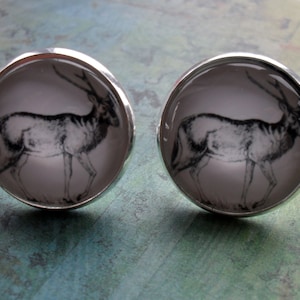 DEER Cufflinks / BUCK Cufflinks / Silver Deer Cuff Links / Father&#39;s Day / groomsmen gift / Gift for Hunter / Gift Boxed