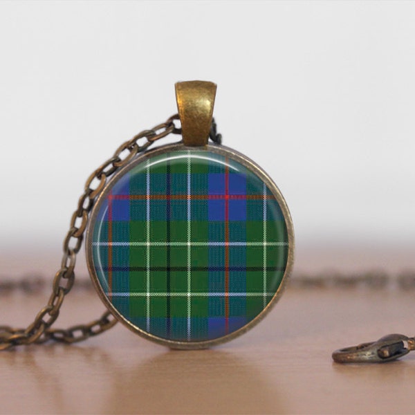 DUNCAN TARTAN Pendant Necklace / Scottish Tartan Jewelry / Plaid Jewellery / Duncan Clan /  Family Jewelry / Personalized Gift / boxed