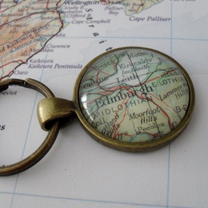 PORTE-CLÉS DE LA CARTE D'ÉDIMBOURG Ecosse / Cadeau garçon d'honneur / Cadeau pour lui / Anniversaire / Fête des Pères / Souvenir de voyage