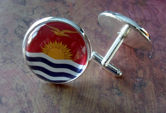 Blue & Yellow Barbados Theme Cufflinks Flag Detail Cuff Links Patriotic Gift New Blue & Yellow Barbados Theme Cufflinks Flag Detail Cuff Links Patriotic Gift New