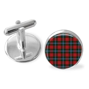LIVINGSTONE TARTAN CUFFLINKS / Scottish Tartan Cuff Links / Tartan Jewelry / Personalized Gift  / Ancestral Jewelry / Livingstone Clan Plaid