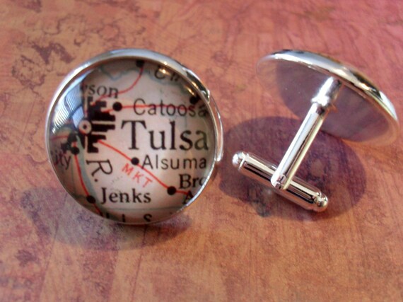 Select Gifts Shirt Dress Studs Oklahoma Flag Cufflinks