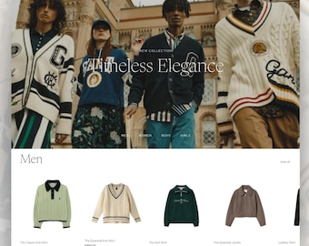 ブティック、ストリートウェア、アパレル、衣料品ブランド向けの高級ファッションShopifyテーマテンプレート