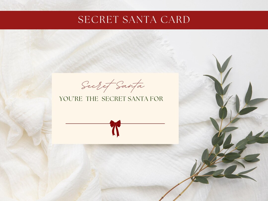 Secret Santa Plaid Arch Christmas Assignment Card: Chritmas Dinner ...