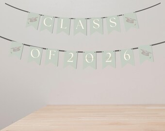 Class of 2026 Banner Printable: Grad Banner Decor, Graduation Party Decorations, Senior Party Banner, Purple Graduation Garland Download