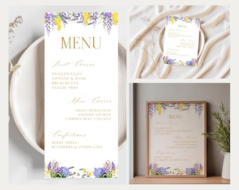 Easter Menu Template Printable | Spring Floral Menu | Easter Brunch Menu Sign | Easter Dinner Menu | Garden Party Menu | Instant Download
