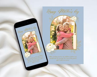 Mother’s Day Photo Card | Printable Mother’s Day Card from Daughter | Grandma Mother’s Day Card | Editable Photo Card | Instant Download