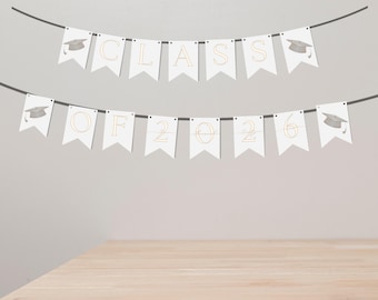 Class of 2026 Banner Printable: Grad Banner Decor, Graduation Party Decorations, Senior Party Banner, Purple Graduation Garland Download