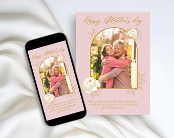 Mother’s Day Photo Card | Printable Mother’s Day Card from Daughter | Grandma Mother’s Day Card | Editable Photo Card | Instant Download