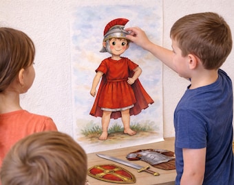 Armor of God GAME: "Pin the tail" Roman Soldier Printable Activity, Sunday School Game
