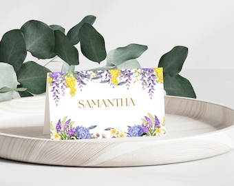 Easter Place Cards Printable: Spring Floral Name Cards, Easter Table Place Cards | Wedding Place Cards, Garden Party Seating Cards, Download