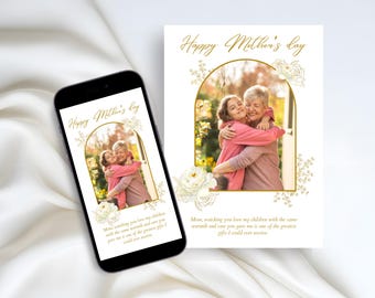 Mother’s Day Photo Card | Printable Mother’s Day Card from Daughter | Grandma Mother’s Day Card | Editable Photo Card | Instant Download