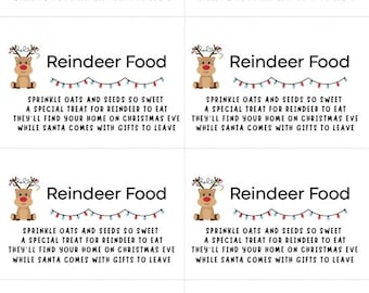 Reindeer Food Tag
