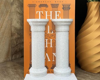 Sujetalibros de columna romana – Decoración Dark Academia de doble pilar – Detalle de biblioteca griega – Regalo para amantes de los libros