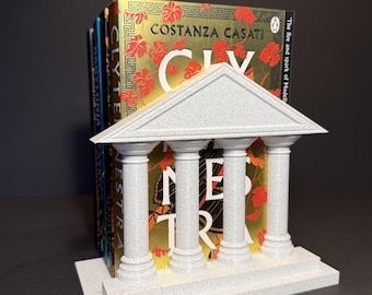 Fermalibri a forma di tempio romano - Porta libri in stile architettura classica - Decorazione per biblioteca effetto marmo - Regalo per appassionati di libri