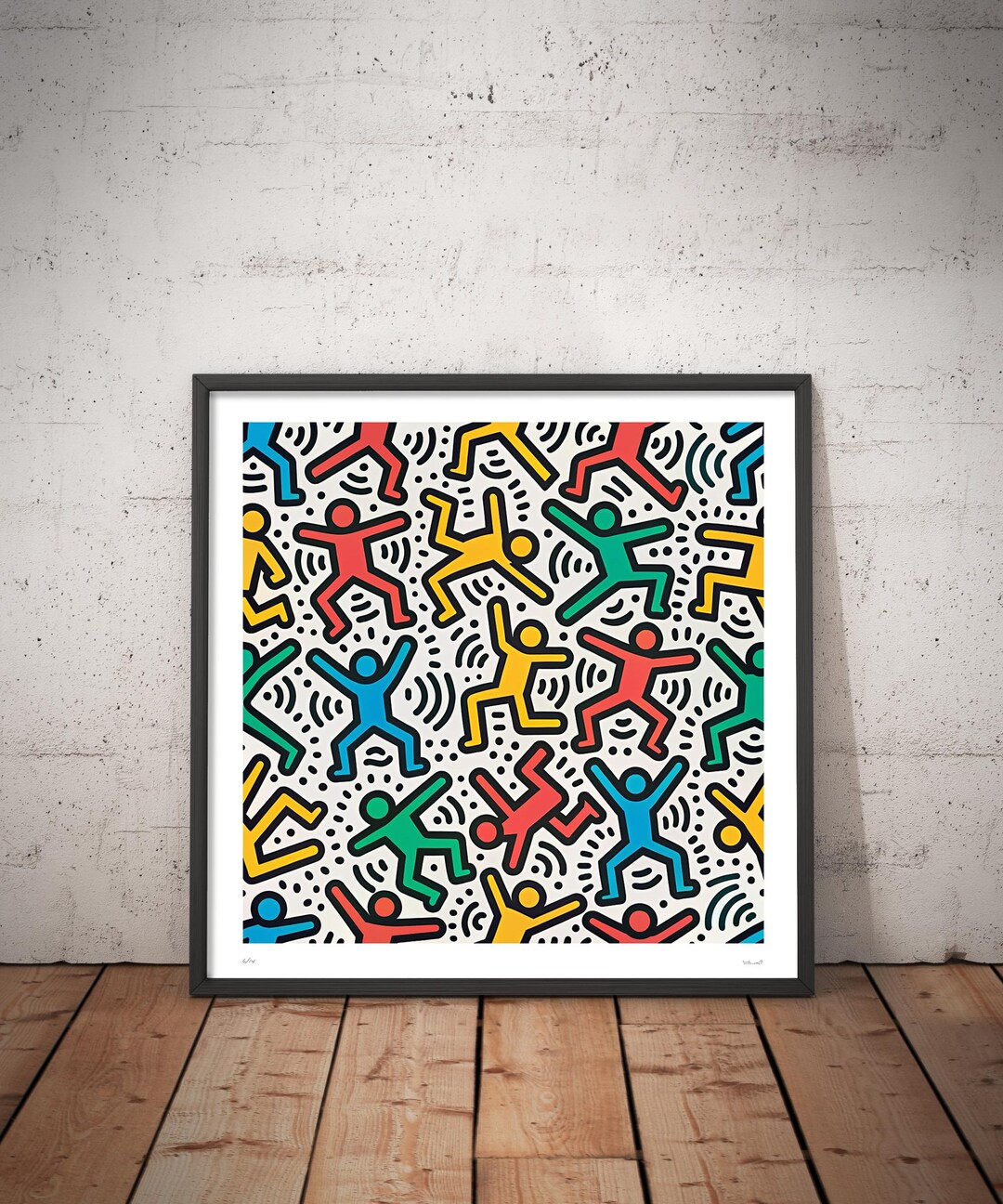 Keith Haring Inspired Pop Art Print – Dancing Figures, Modern Wall ...