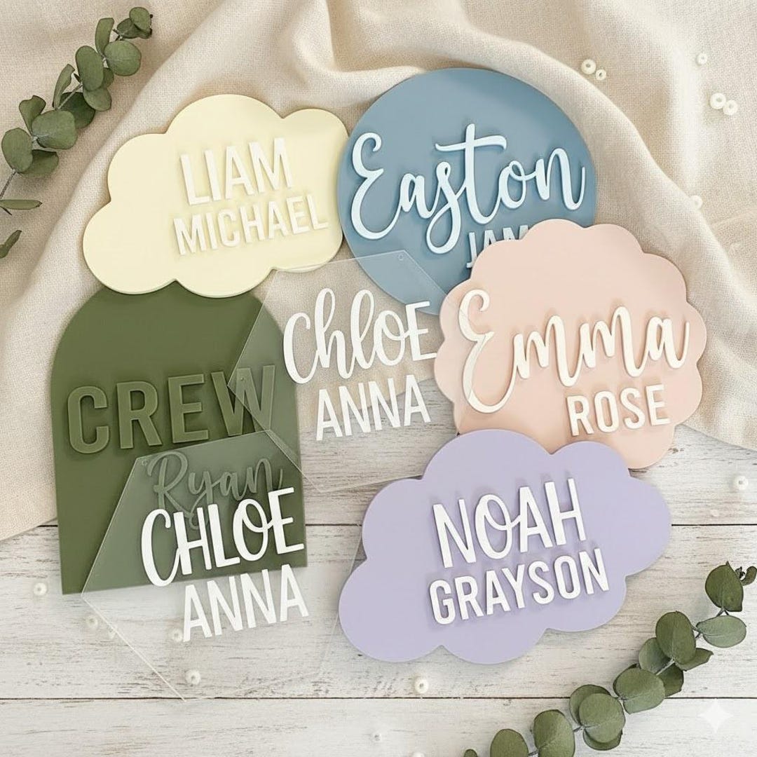 Personalized Acrylic Name Sign | Custom Name Plaque | Nursery Name ...