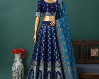 13 Color Ghagra Choli Set for Women, Art Silk Lehenga Choli with Pure Silk Dupatta, Semi Stitched Indian Lehenga, Wedding Festive Wear