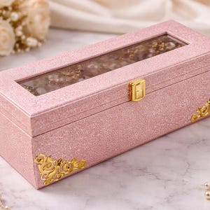 Glitter Bangles Storage Box | Bridal Chura Gift Box | Wedding Jewelry Organizer Case | Gift For Her