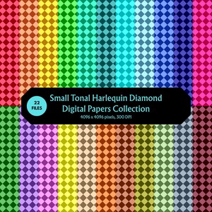 Small Tonal Harlequin Diamond Digital Paper, Geometric Pattern Backgrounds, Printable Scrapbook Paper PNG