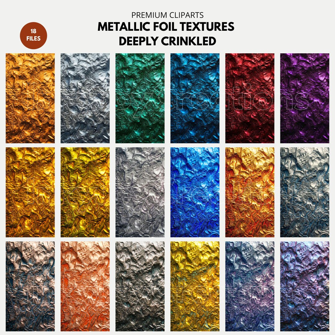 Luxury Hammered Metallic Foil Textures – Deeply Crinkled Digital Paper ...
