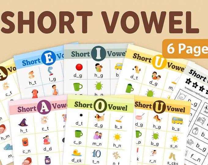 Phonics Short Vowel Activities and Worksheets Short E - Etsy Hong Kong