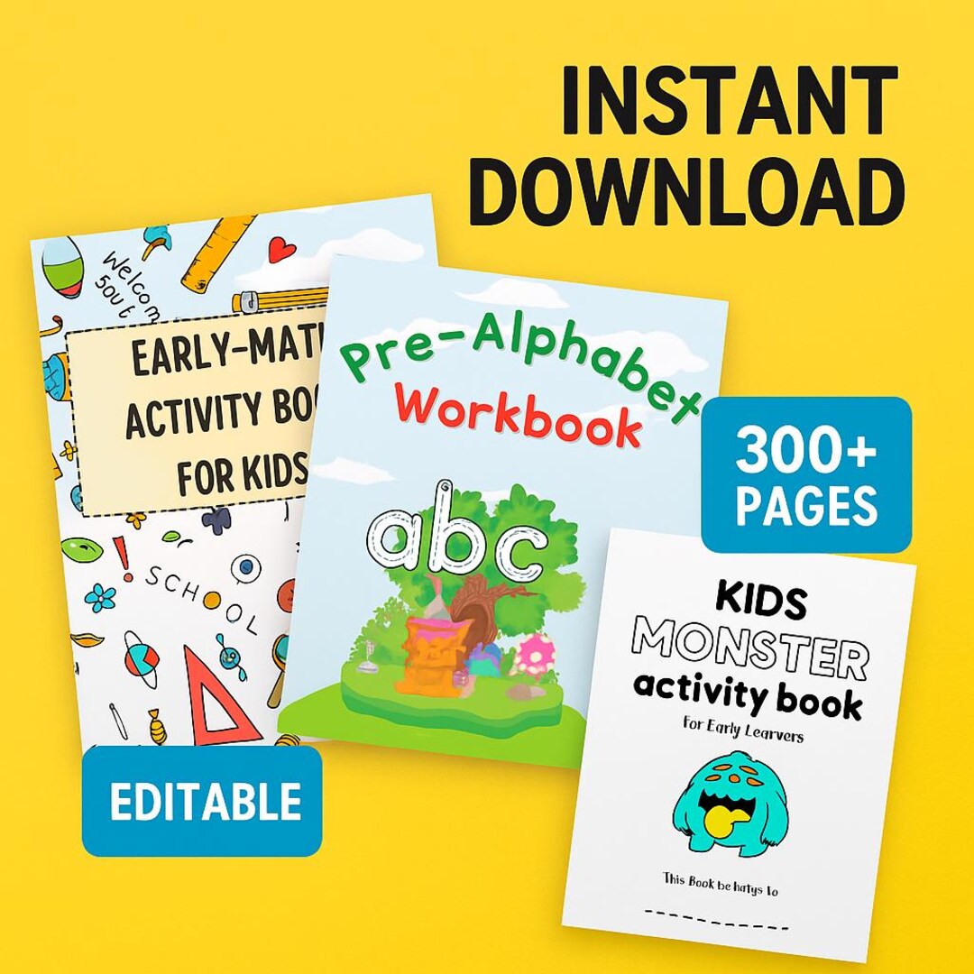 Kids Learning Mega Bundle: 300+ Printable Preschool Worksheets (canva ...