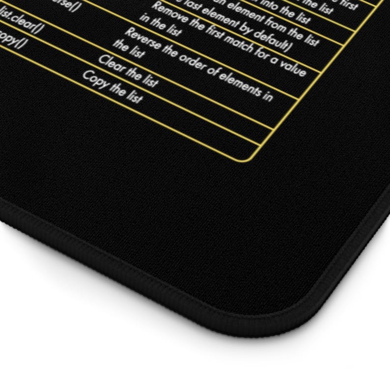 Python Cheat Sheet Desk Mat, Programmer Mouse Pad, Coding Shortcut Large Desk Pad, Software Engineer Gift, Data Science Office Decor image 4