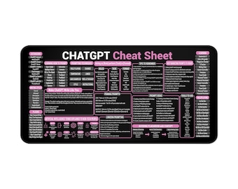 ChatGPT Cheat Sheet Desk Mat, AI Prompt Engineering Guide, Large Mouse Pad for Marketers, Content Creator Desk Decor, Gift for Tech Lovers