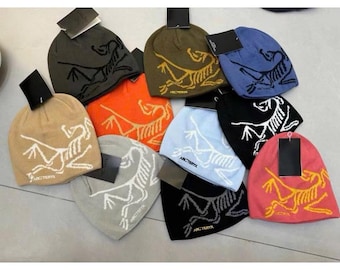 Vintage Arc’teryx Knit Beanie Hat with Dinosaur – Outdoor Streetwear Skull Cap - wool beanie - HighQuallty- Unisex Hat-Ideal Gift