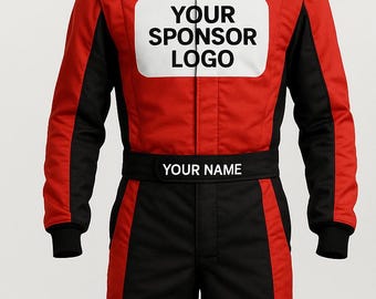 Go-Kart Suit: Custom  Logo, Racing Suit;Red & Black