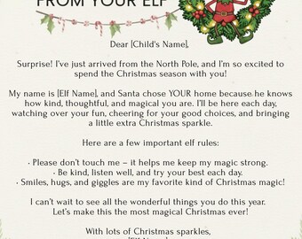 Editable Elf Arrival Letter, Christmas Hello Note (Digital)