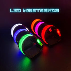 Pulseras Rave con luces LED negras (6 unidades) – Pulseras luminosas para brillar en la oscuridad, conciertos, festivales, eventos y festivales.