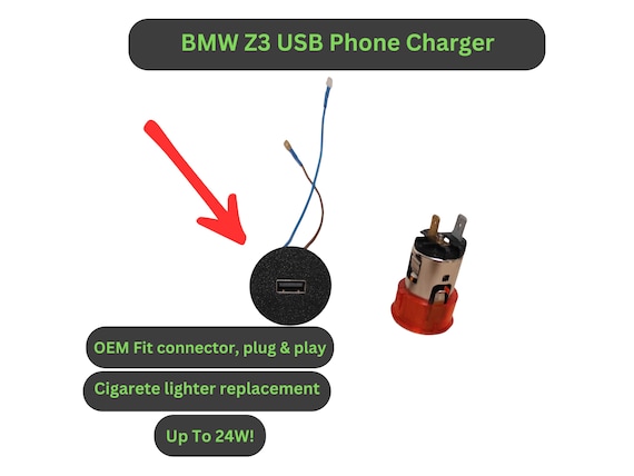 usb replacement cigarette lighter Aerpro APUSBD55 Dual Charge/Data Socket BMW Z3 USB Phone Charger