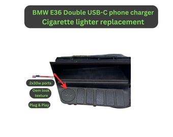 BMW E36 2xUSB-C Phone Charger - Cigarette Lighter Replacement