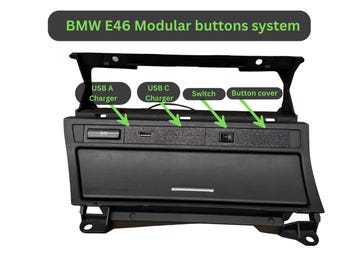 BMW E46 USB Phone Chargers, button covers, modular system.