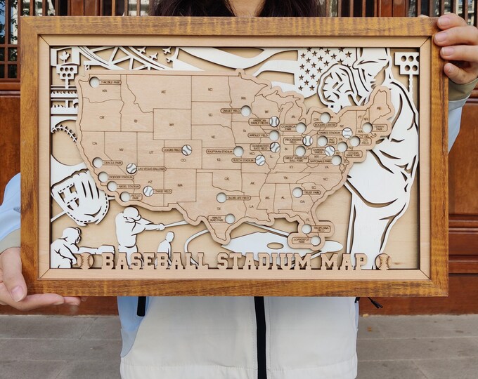 Baseball Push Pin Map | MLB Ballpark Map | Baseball Map - Etsy Canada