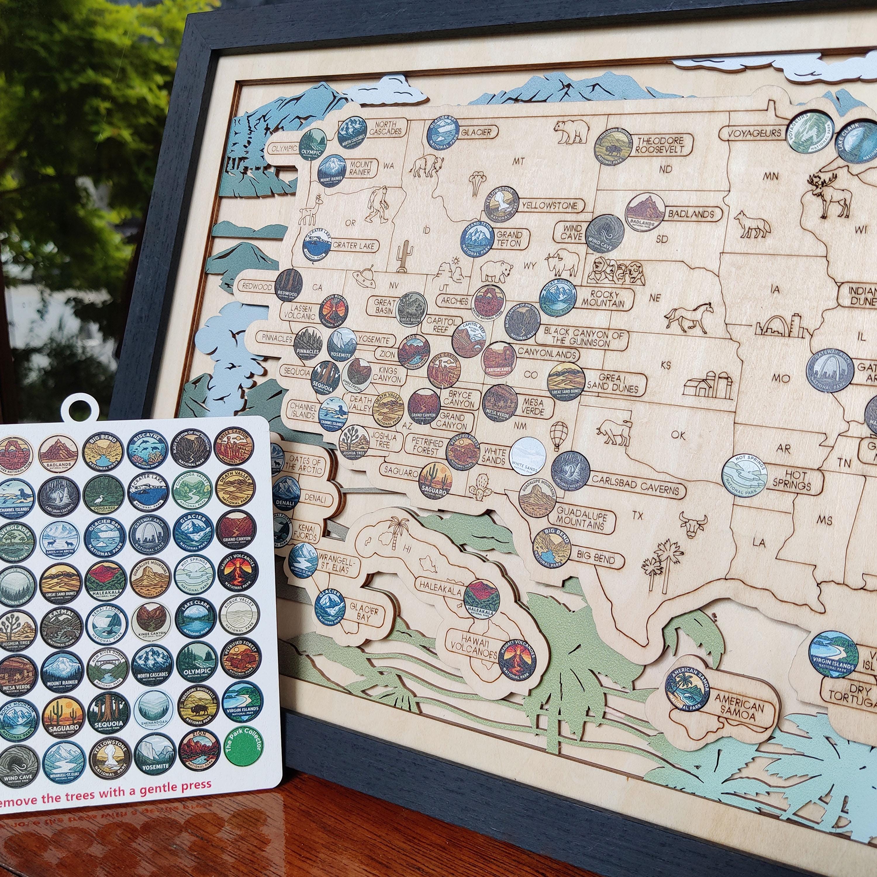 米国 国立公園 地図 3点セット National Parks Map 米国の国立公園の地図 - Etsy 日本