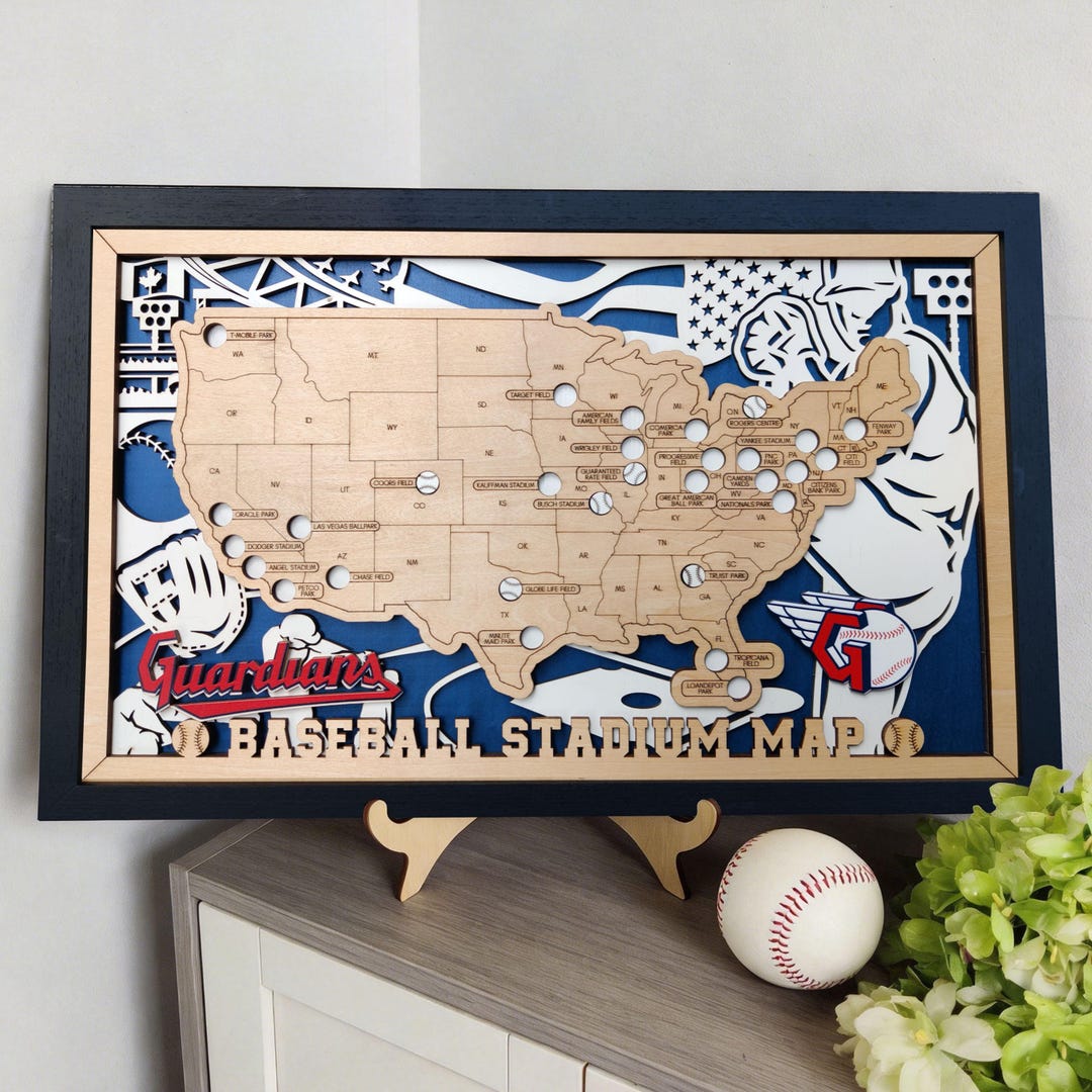 MLB Ballpark Tracker Map for 2026 Season - Baseball Road Trip Checklist ...