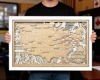 Hockey Stadium Map, NHL Stadium Visit Map, Retirement Bucket List, New Year Gift