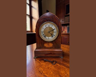 Antique Winterhalder & Hofmeier Gothic Arch Mantel Clock C.1890s